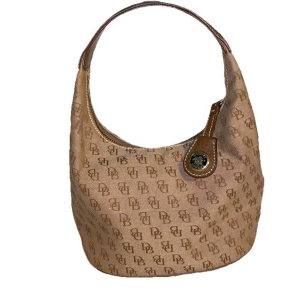 Vintage Dooney And Bourke Tan Signature Mini Handbag *read*